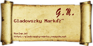 Gladovszky Markó névjegykártya