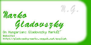 marko gladovszky business card